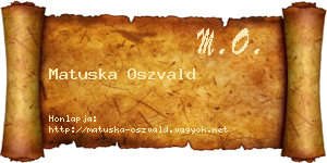 Matuska Oszvald névjegykártya
